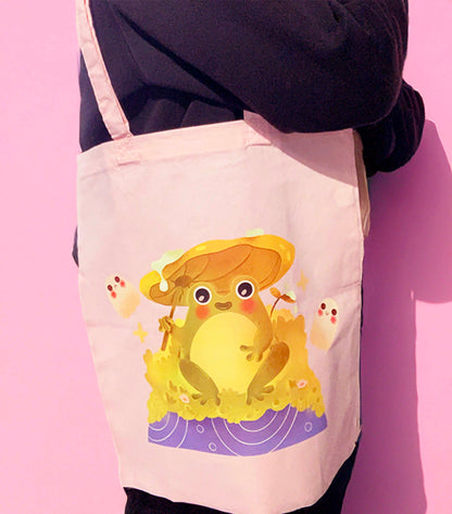 Frog and Ghosts Pink Tote Bag