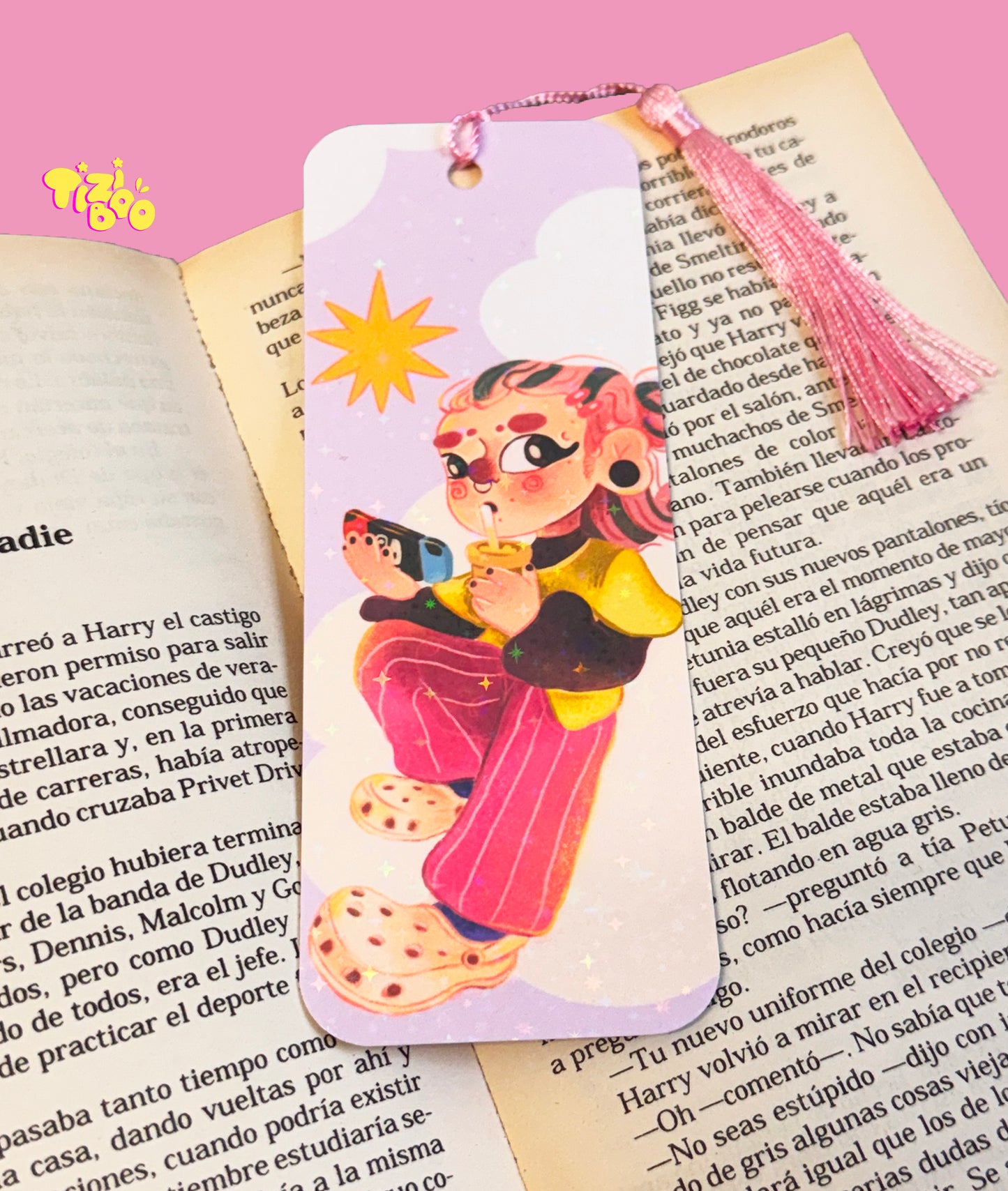 Gamer Girl Glitter Bookmark