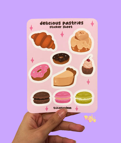 Delicious Pastries Sticker Sheet Planner Sweets Cinnamon Bakery