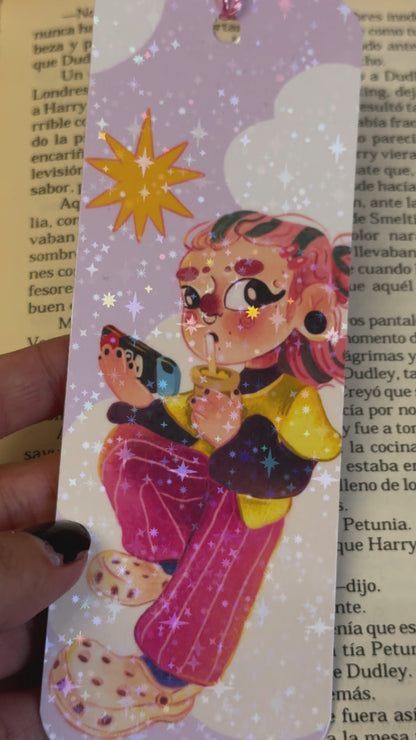 Gamer Girl Glitter Bookmark