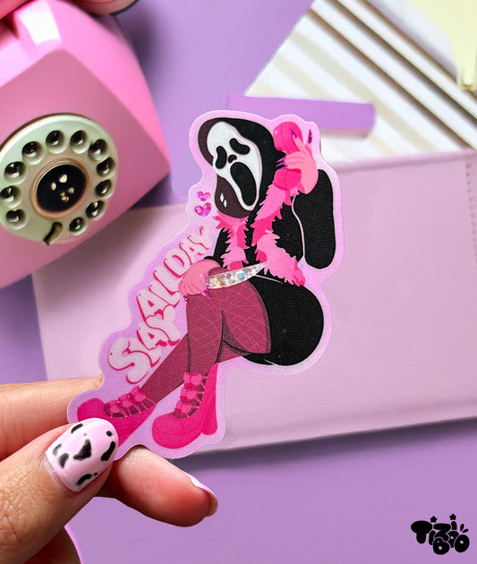 Slay all Day, Ghostface Glittery Sticker