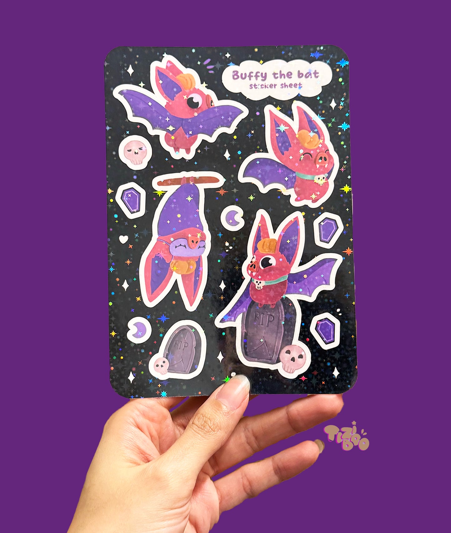 Buffy the Bat Glitter Sticker Sheet