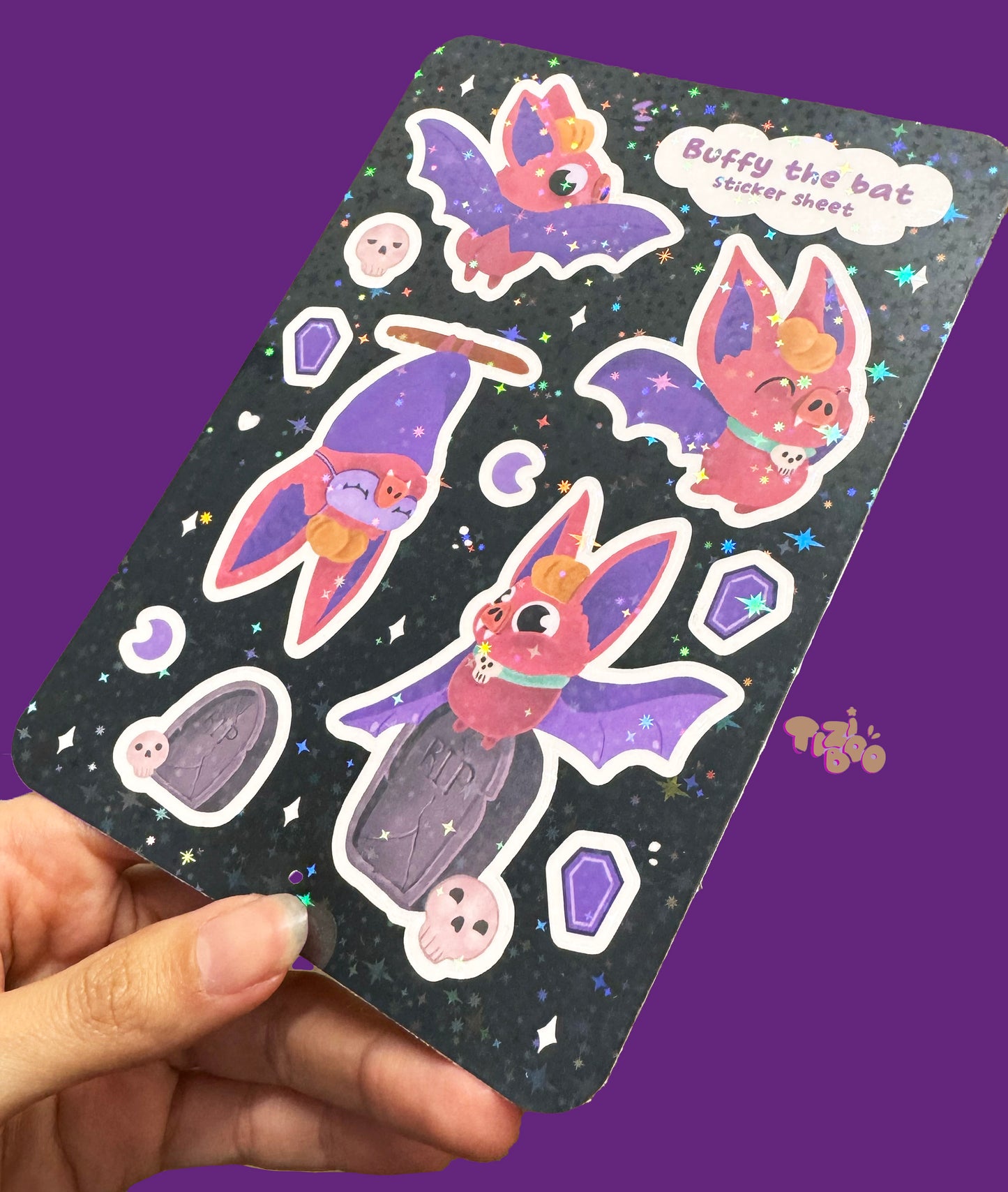 Buffy the Bat Glitter Sticker Sheet